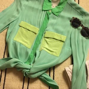 J crew Silk button down shirt